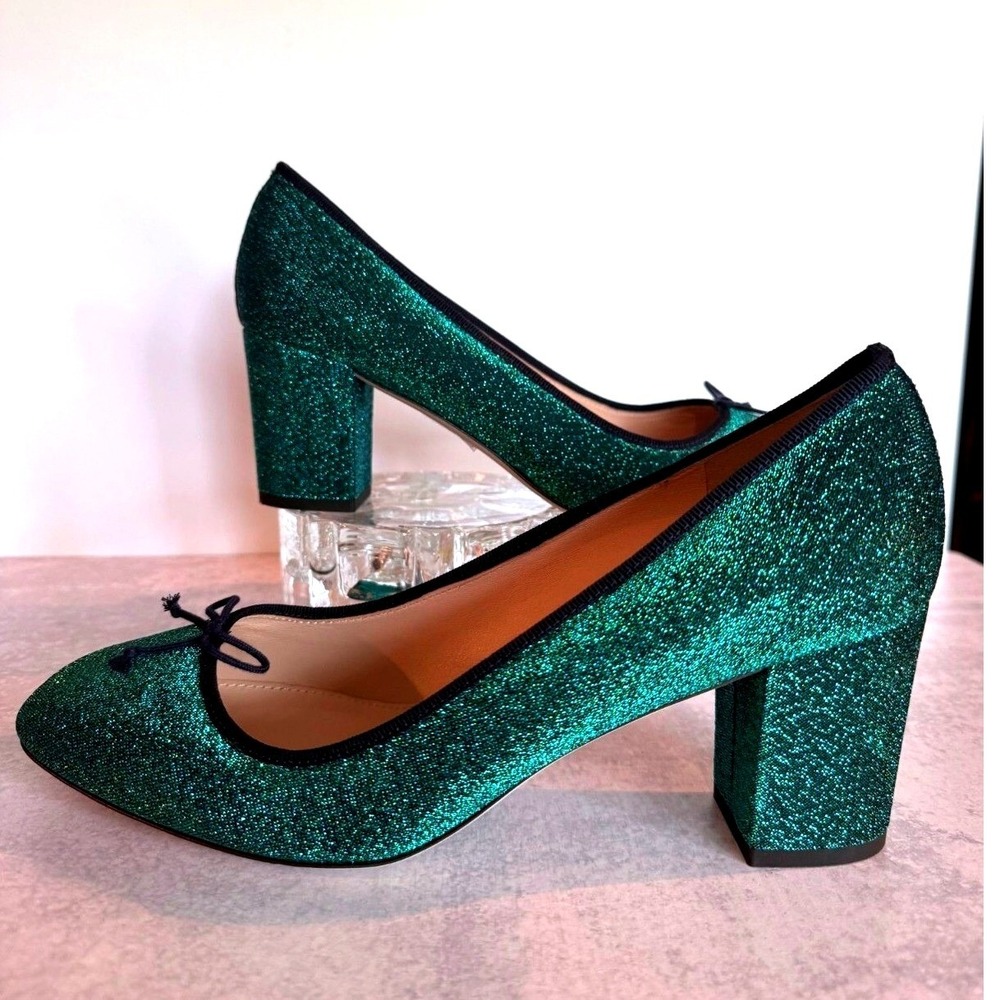 J.Crew Sophia Glitter Pumps – Size 9.5 – Green/Blue/Black